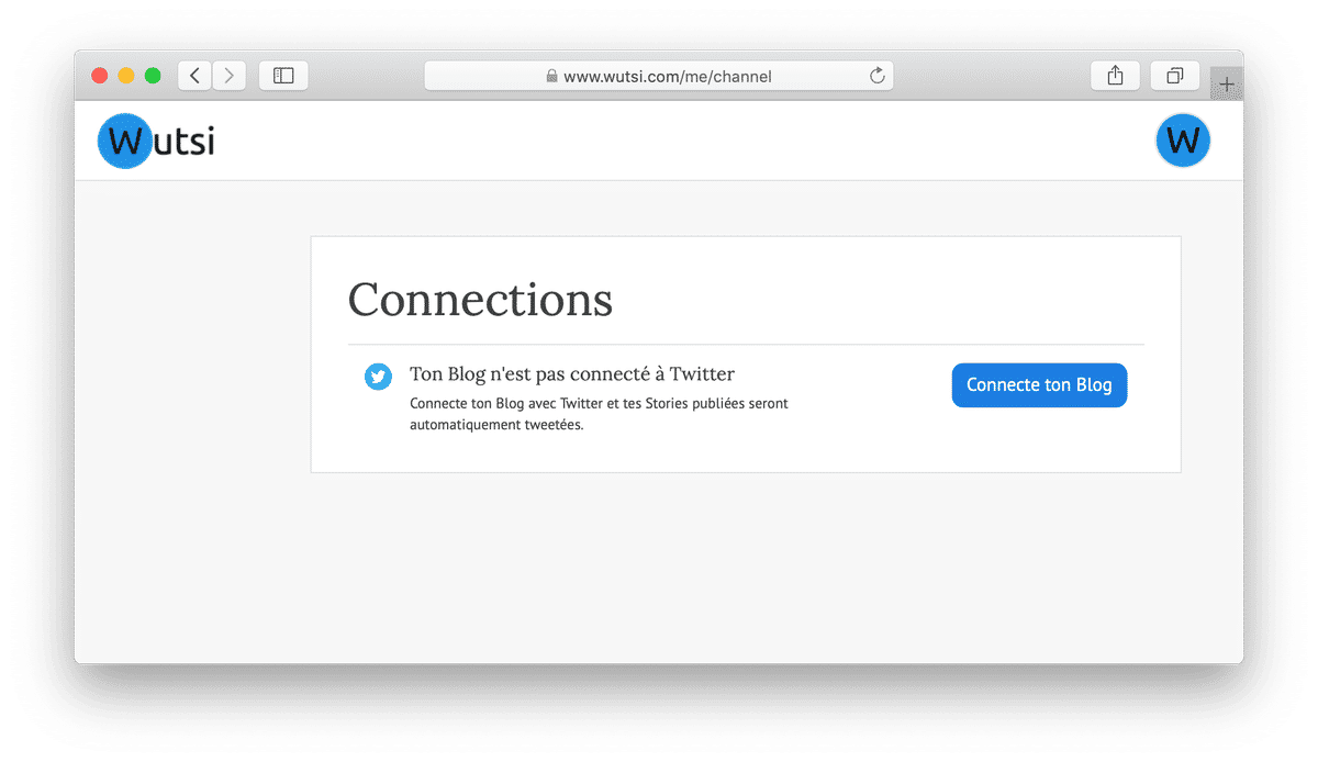 Connection de Blog avec Twitter