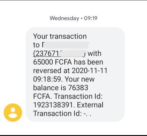 MTN Money reversal