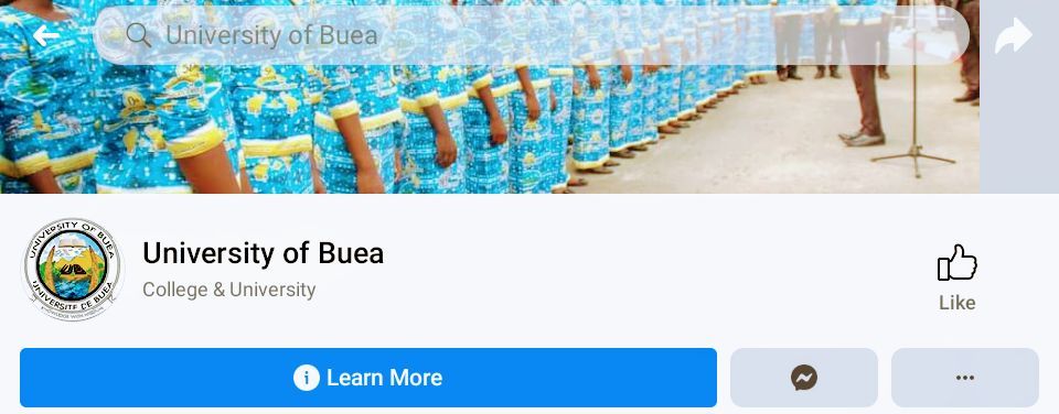 The University of Buea’s FB cover page