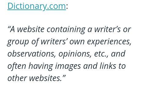 Definition of a blog by Dictionary.com