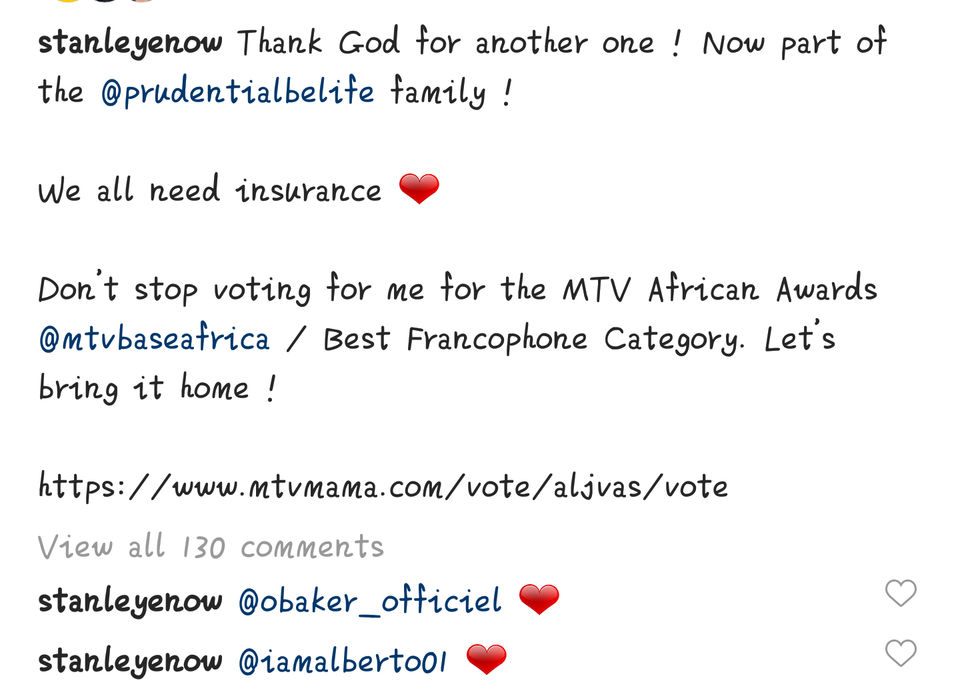 He mentions how grateful he is and reminds his fans to keep voting for him as Best Francophone Act at MAMA, Kampala 2021.