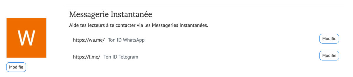 Configuration des Messageries Instantanées