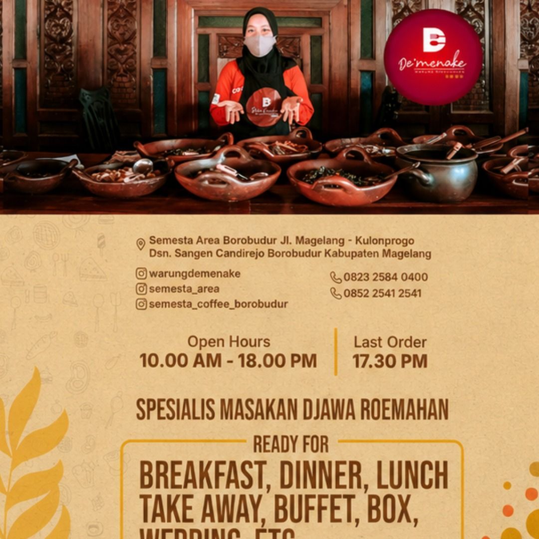 Buku Menu De Menake Magelang — Mockup