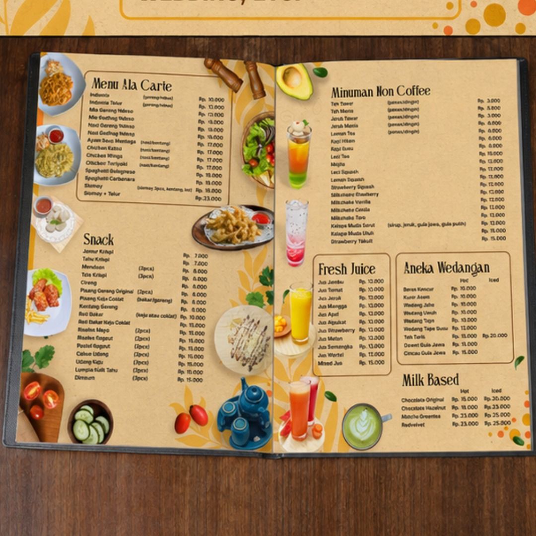 Buku Menu De Menake Magelang — Mockup