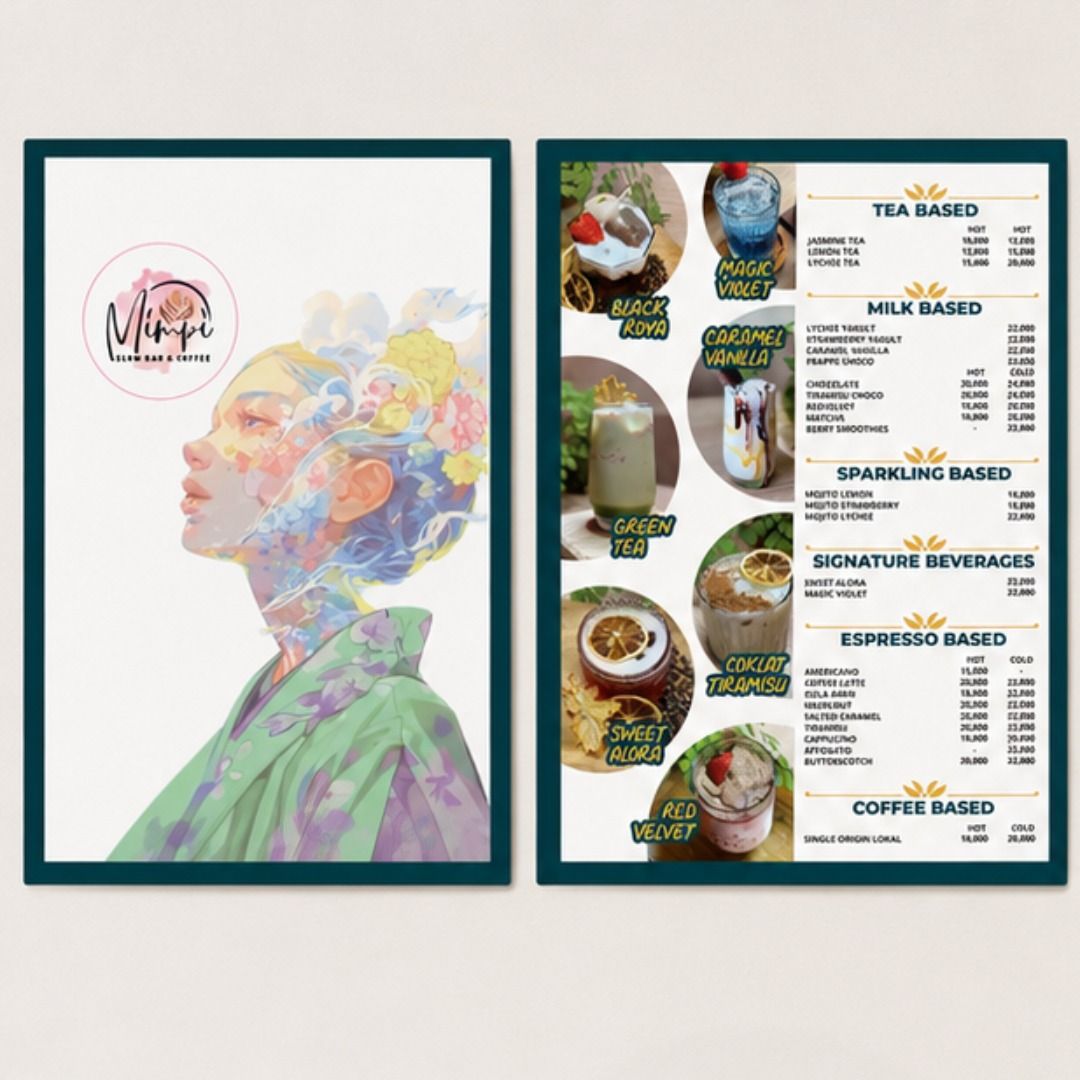 Buku Menu Slow Bar & Cafe — Desain 2D
