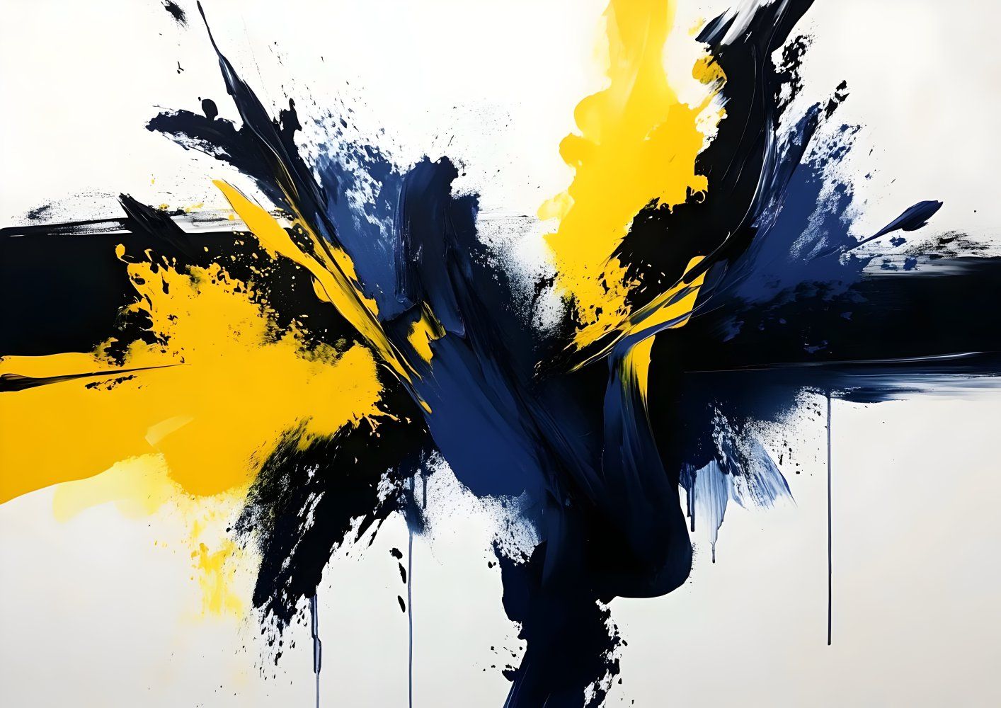 Konten Abstrak Berwarna Biru dan Kuning