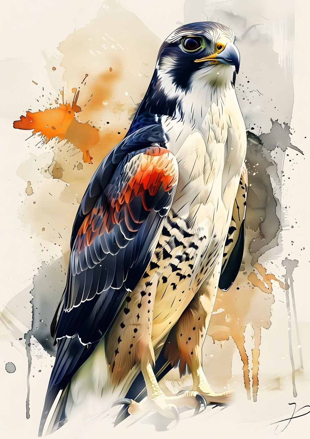 Konten Falcon Perched On Branch