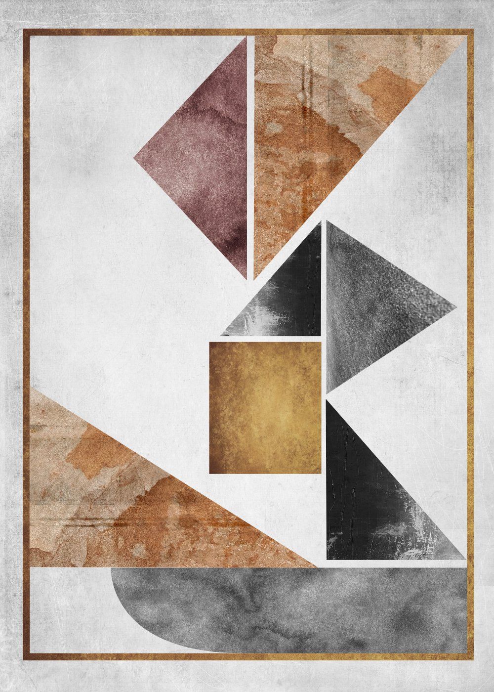 Konten Geometris Putih Coklat Kuning