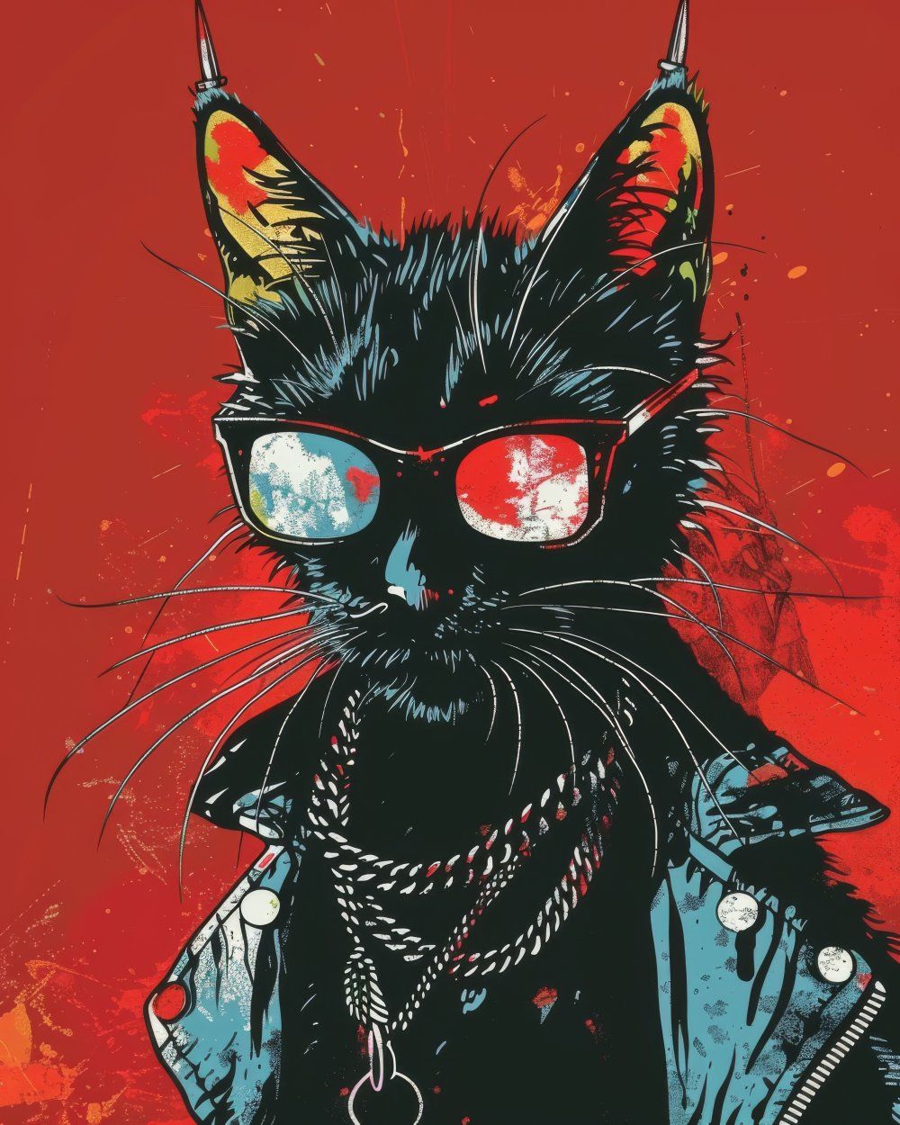 Konten Kucing Hitam dengan Kepakatan, Jacket dan Guitar