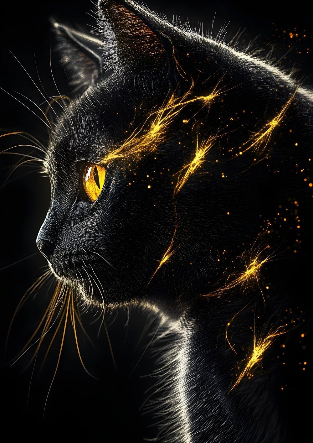 Konten Kucing Hitam dengan Mata Berwarna