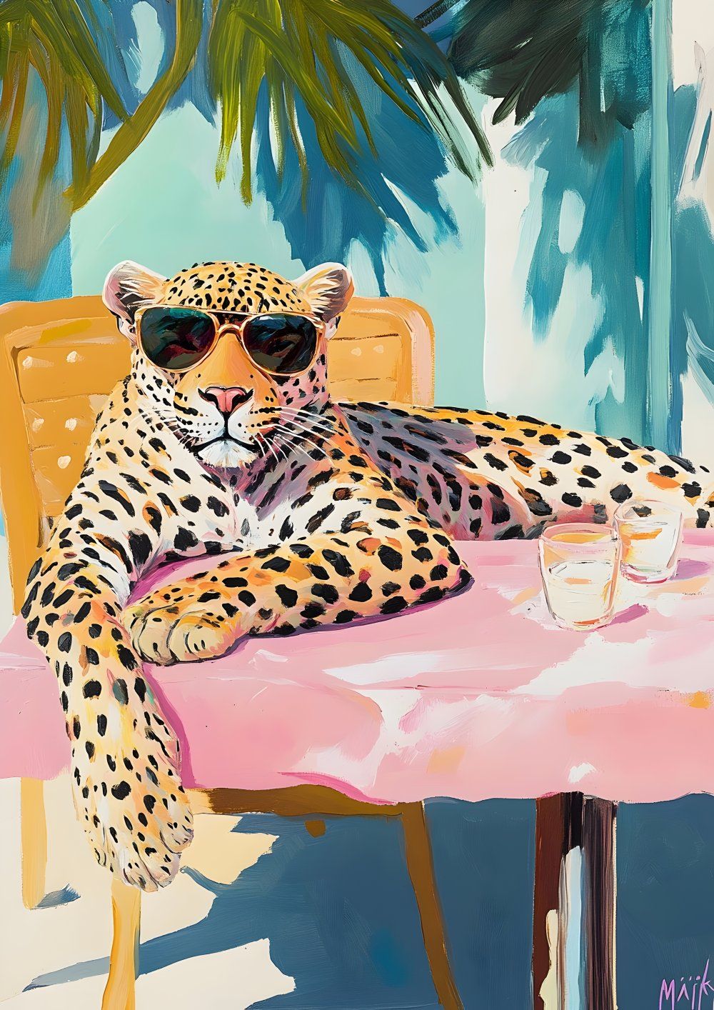 Konten Kucing Lewat dengan Baju Merah dan Sunglasses