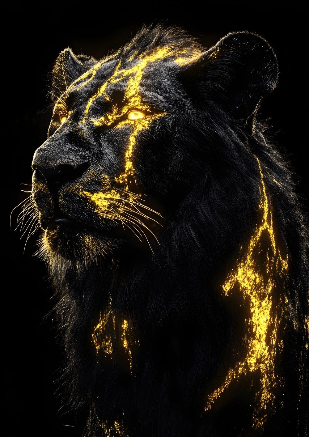 Konten Lion With Golden Glow