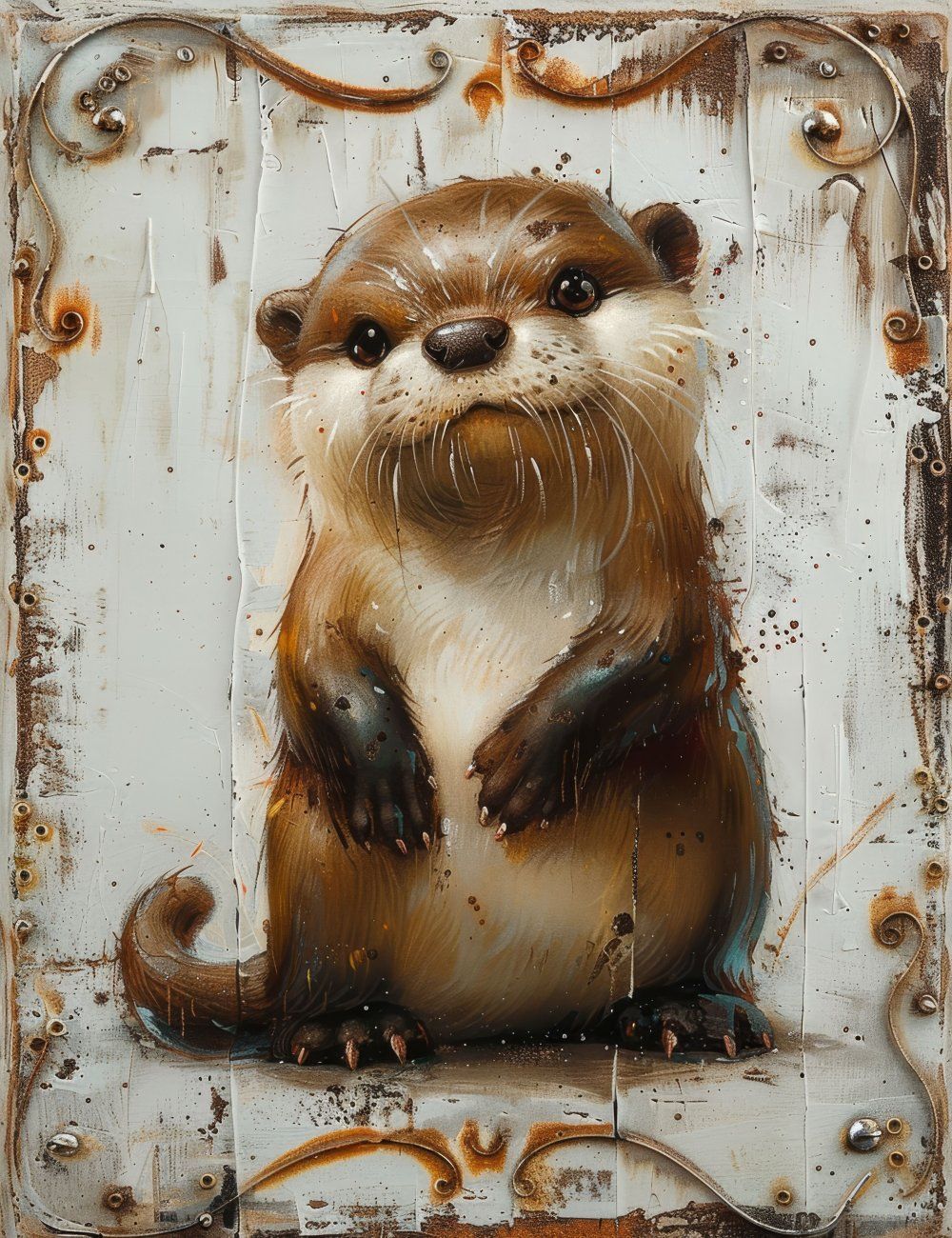 Konten Pintaran Otter di atas Signage Rusty