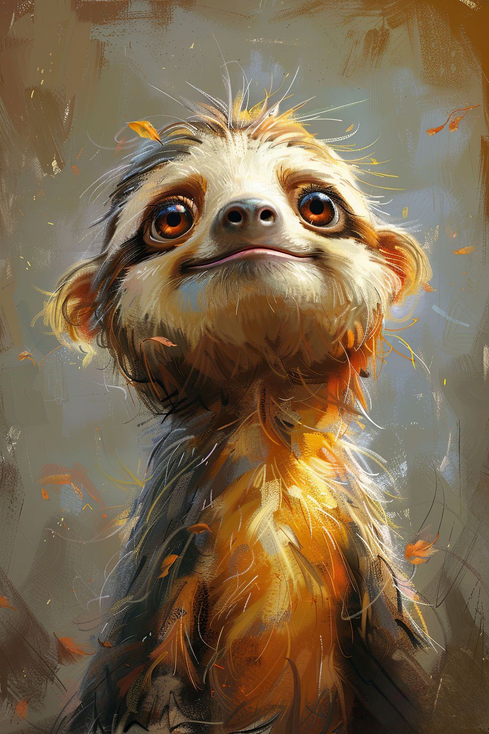 Konten Sloth dengan Mata Besar dan Telinga Kecil