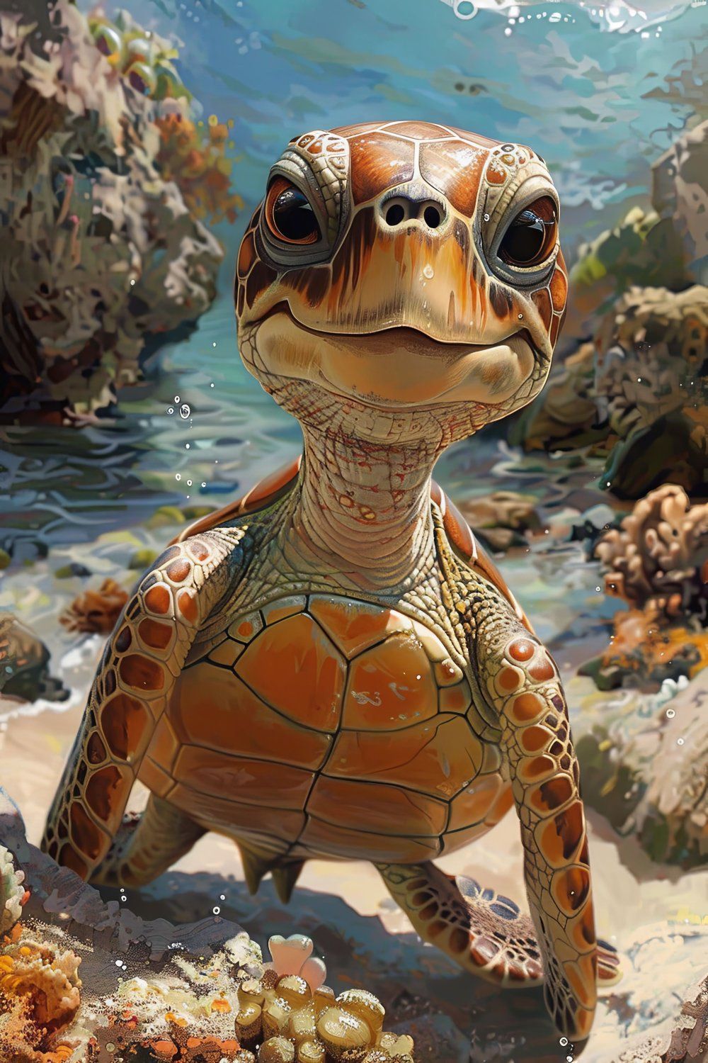 Konten Turtle On Rocky Beach