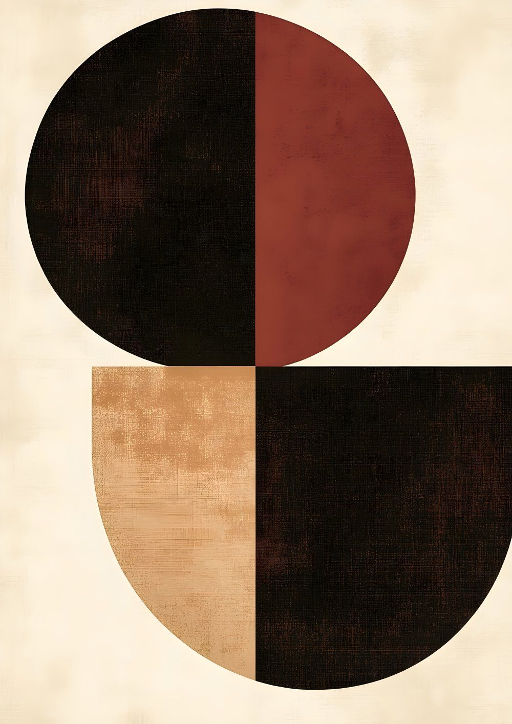 Konten Warna Hitam Merah Beige dengan Latar Putih