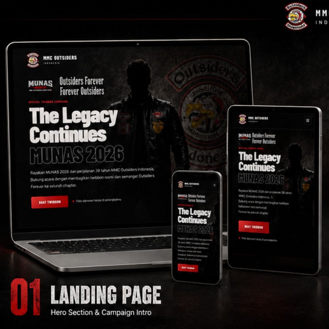 Portfolio Website Twibbon MMC Outsiders Indonesia: Campaign Digital dengan Editor Twibbon Terintegrasi