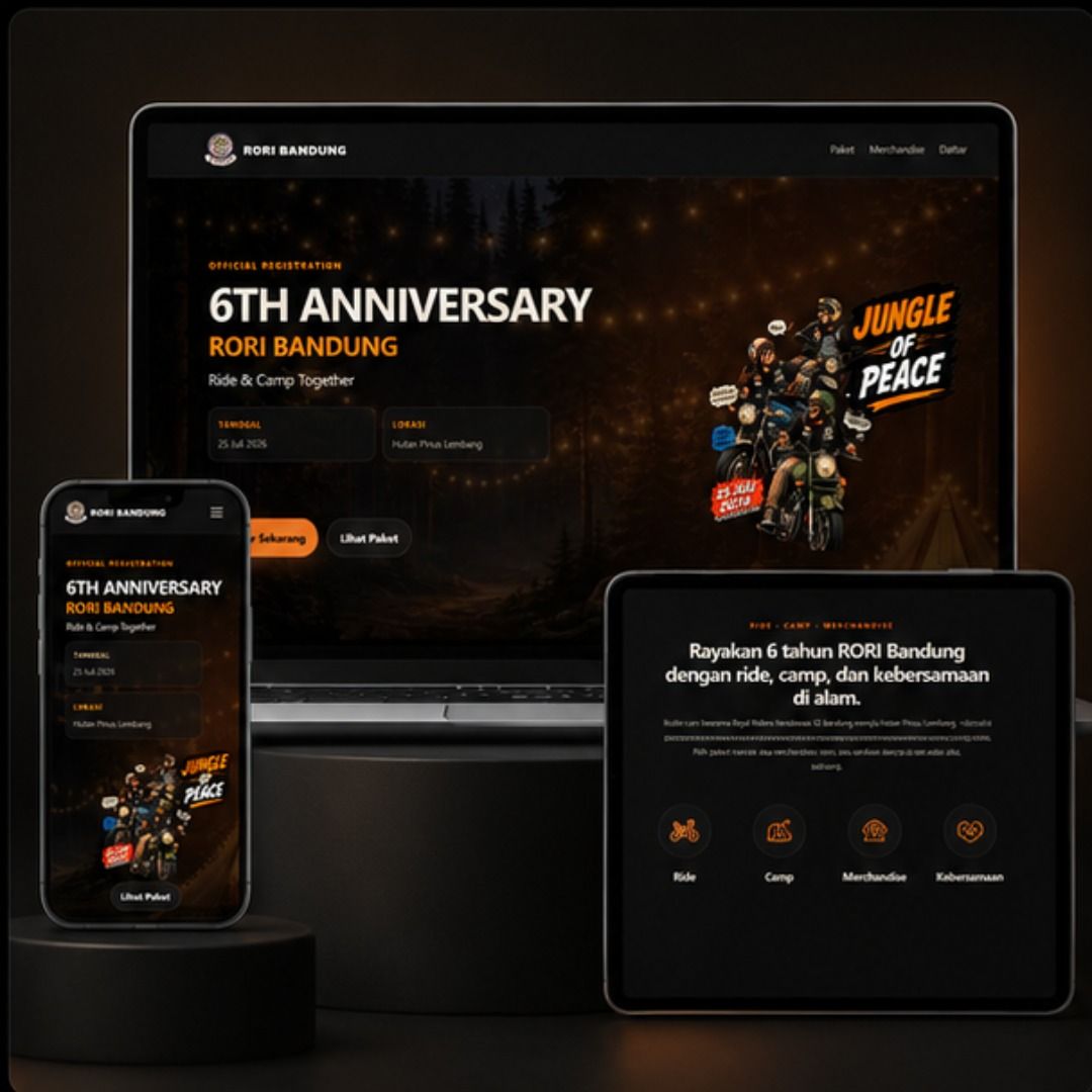Landing page responsive website RORI Bandung