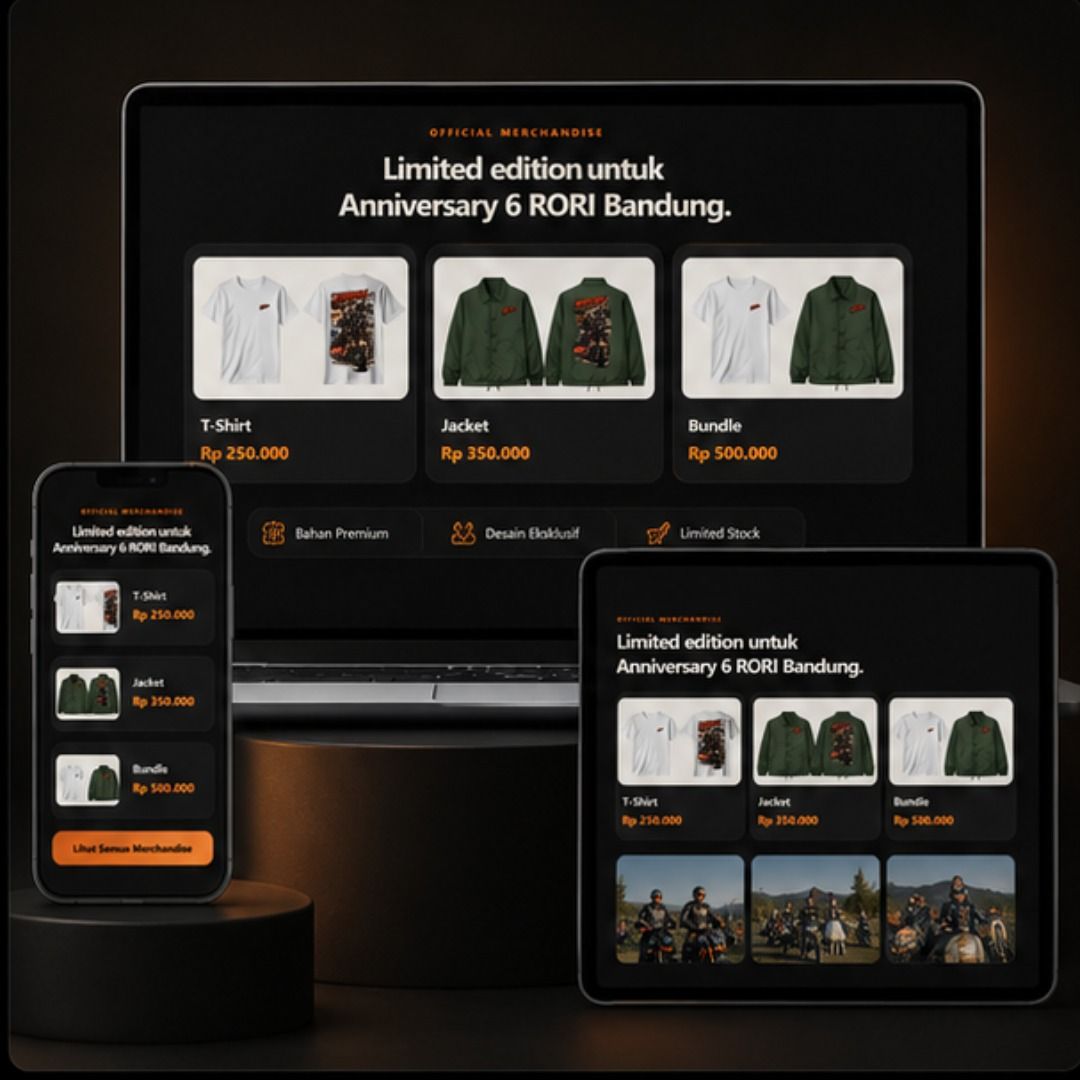 Responsive merchandise website RORI Bandung