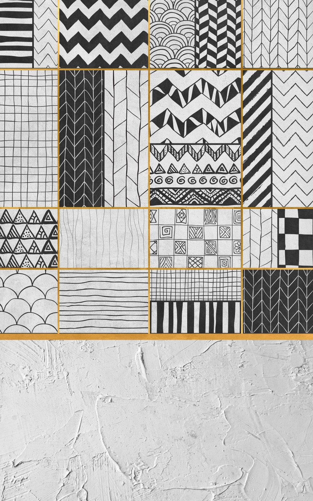 Konten Collage Geometris Hitam Putih