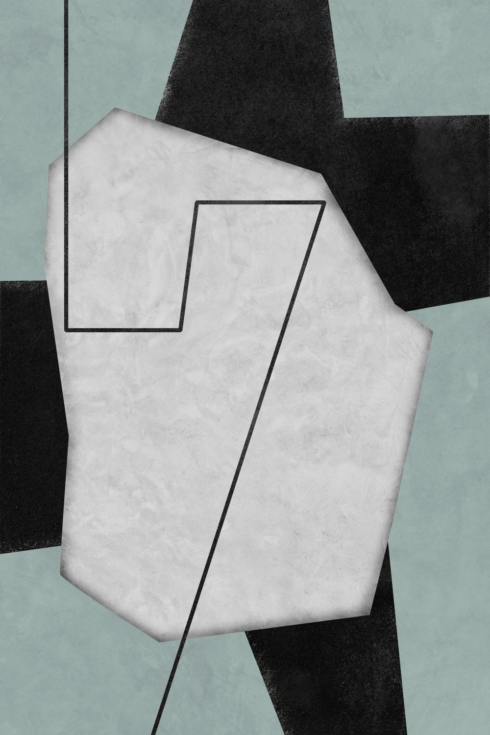 Konten Geometris Abstrak Putih Hitam