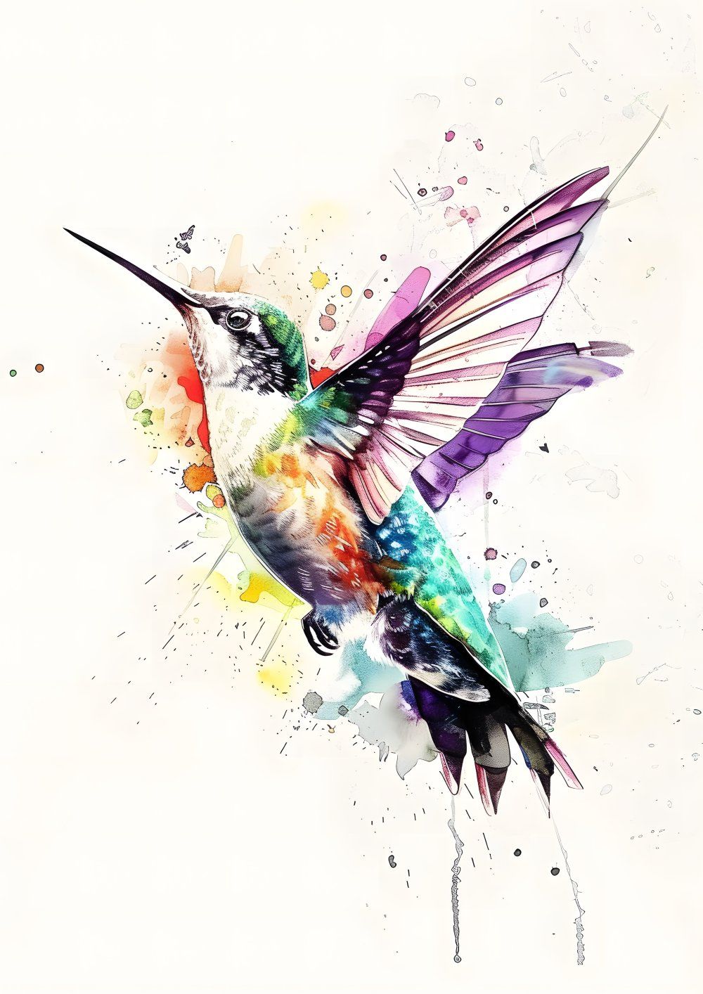 Konten Hummingbird dengan Warna-Warna yang Menarik
