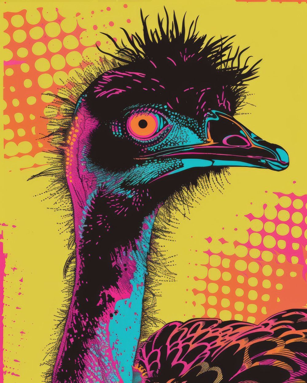 Konten Ostrich dengan Warna-Warna yang Menarik