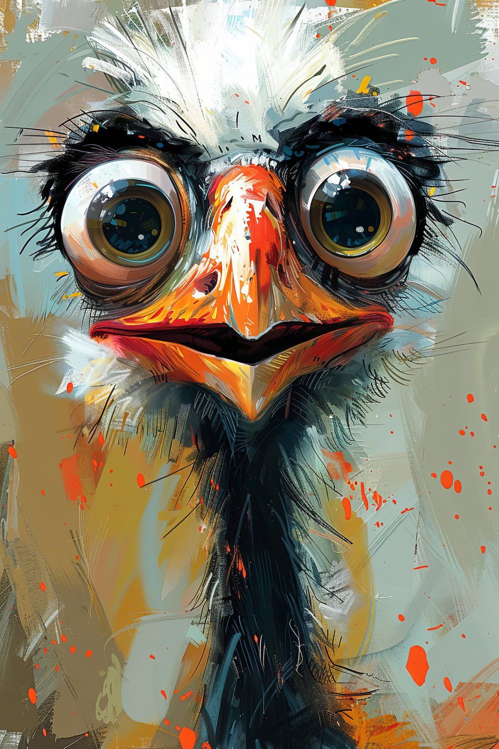 Konten Ostrich Surprised Expression