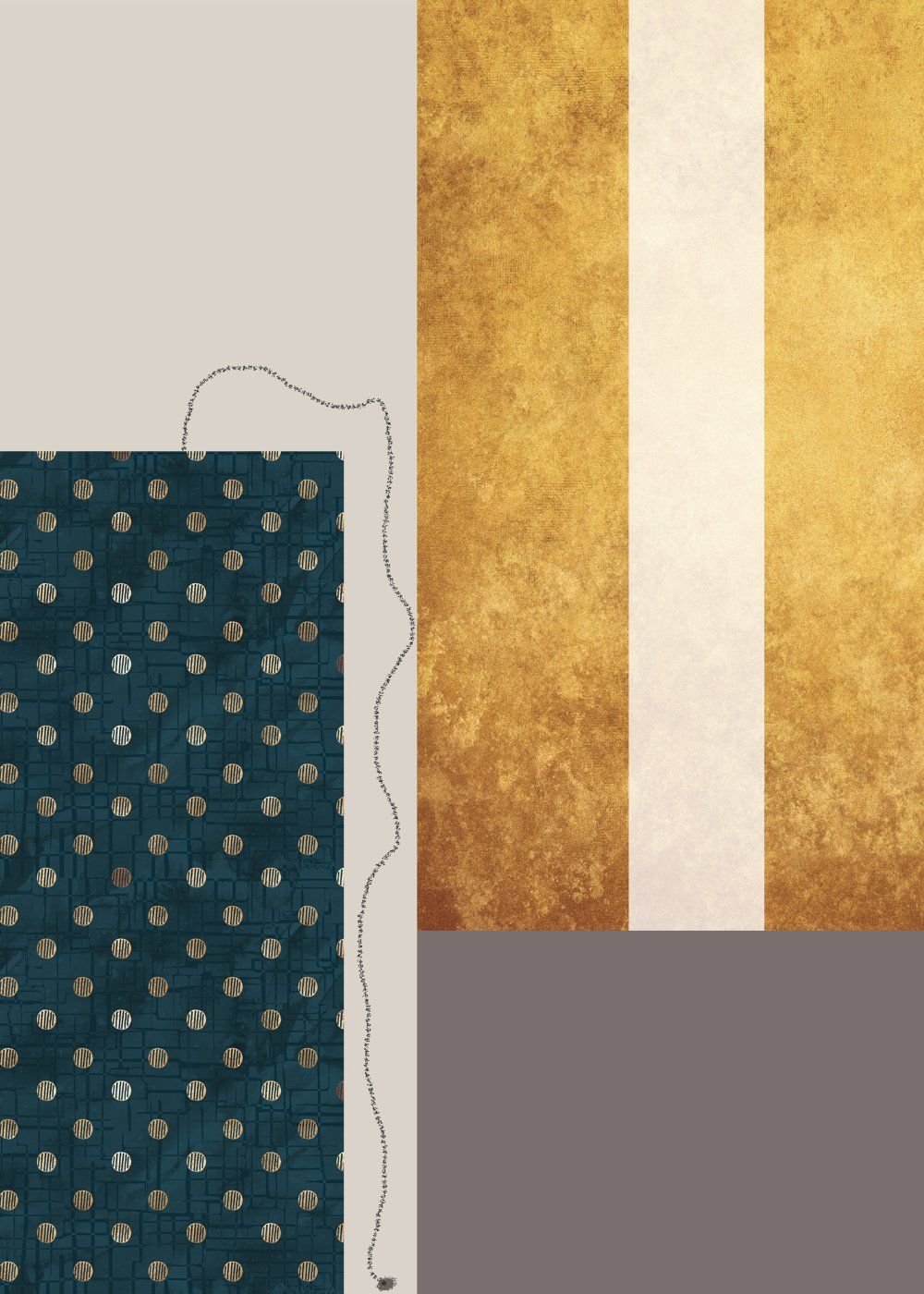 Konten Polkadot dan Stripes Geometris
