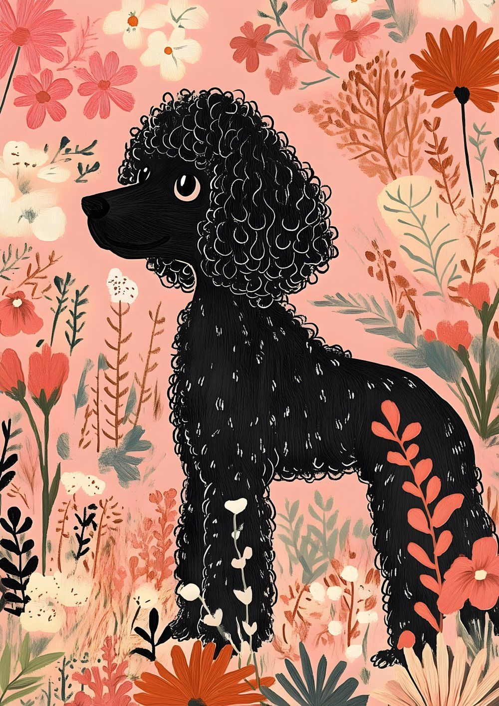 Konten Poodle dalam Bunga-Bunga