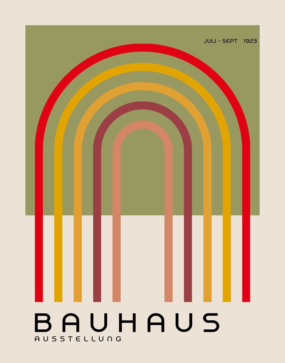 Konten Poster Bauhaus dengan Ark Rainbow