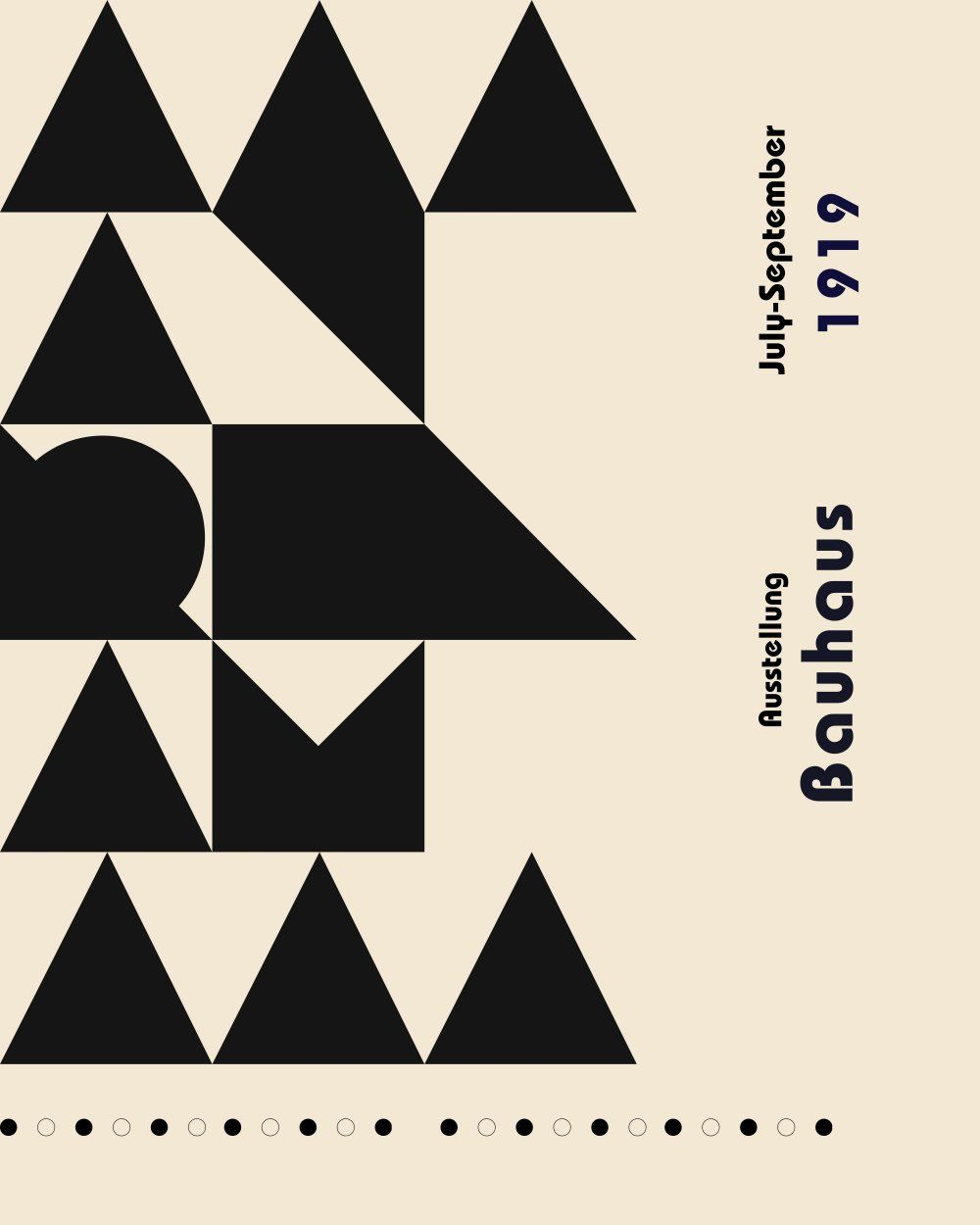Konten Poster Bauhaus dengan Warna Abstrak