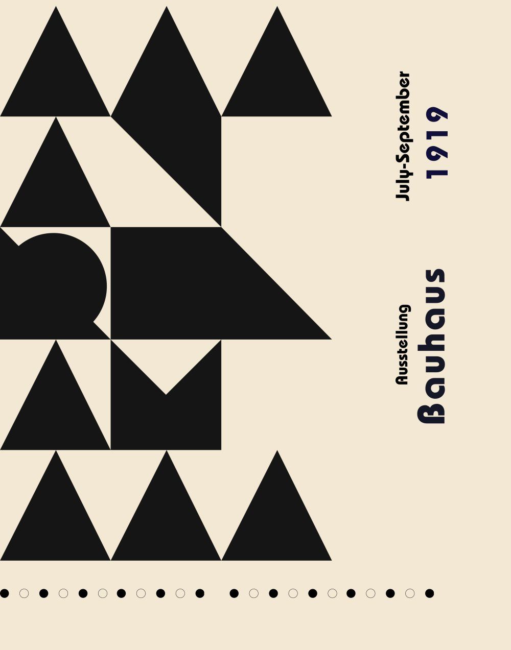 Konten Poster Bauhaus dengan Warna Hitam dan Putih