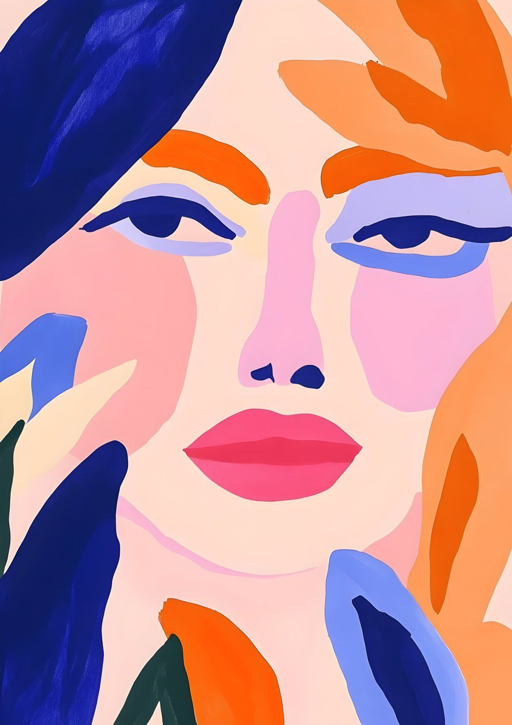 Konten Wajah Wanita dengan Warna Muda