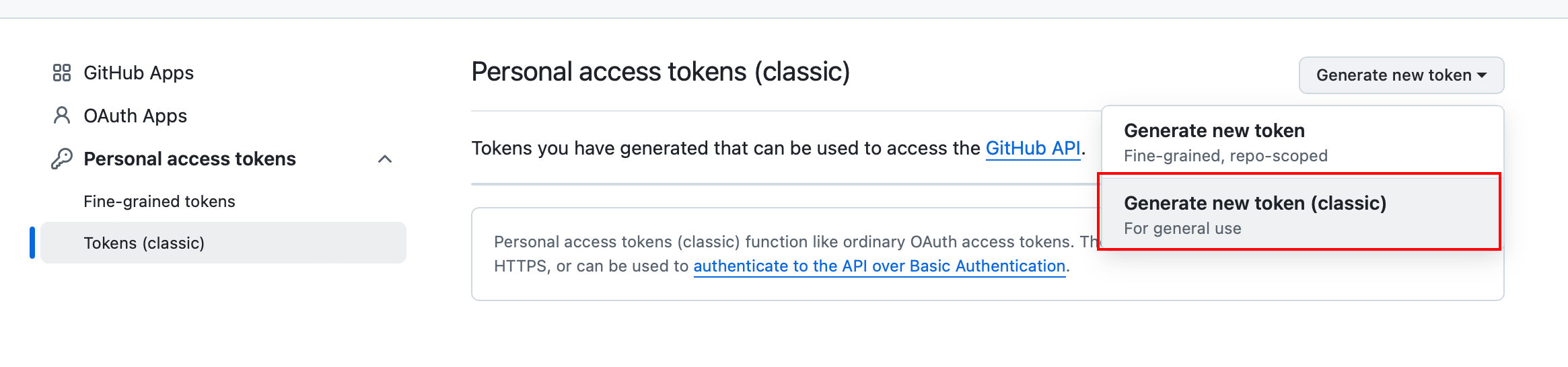 github api token