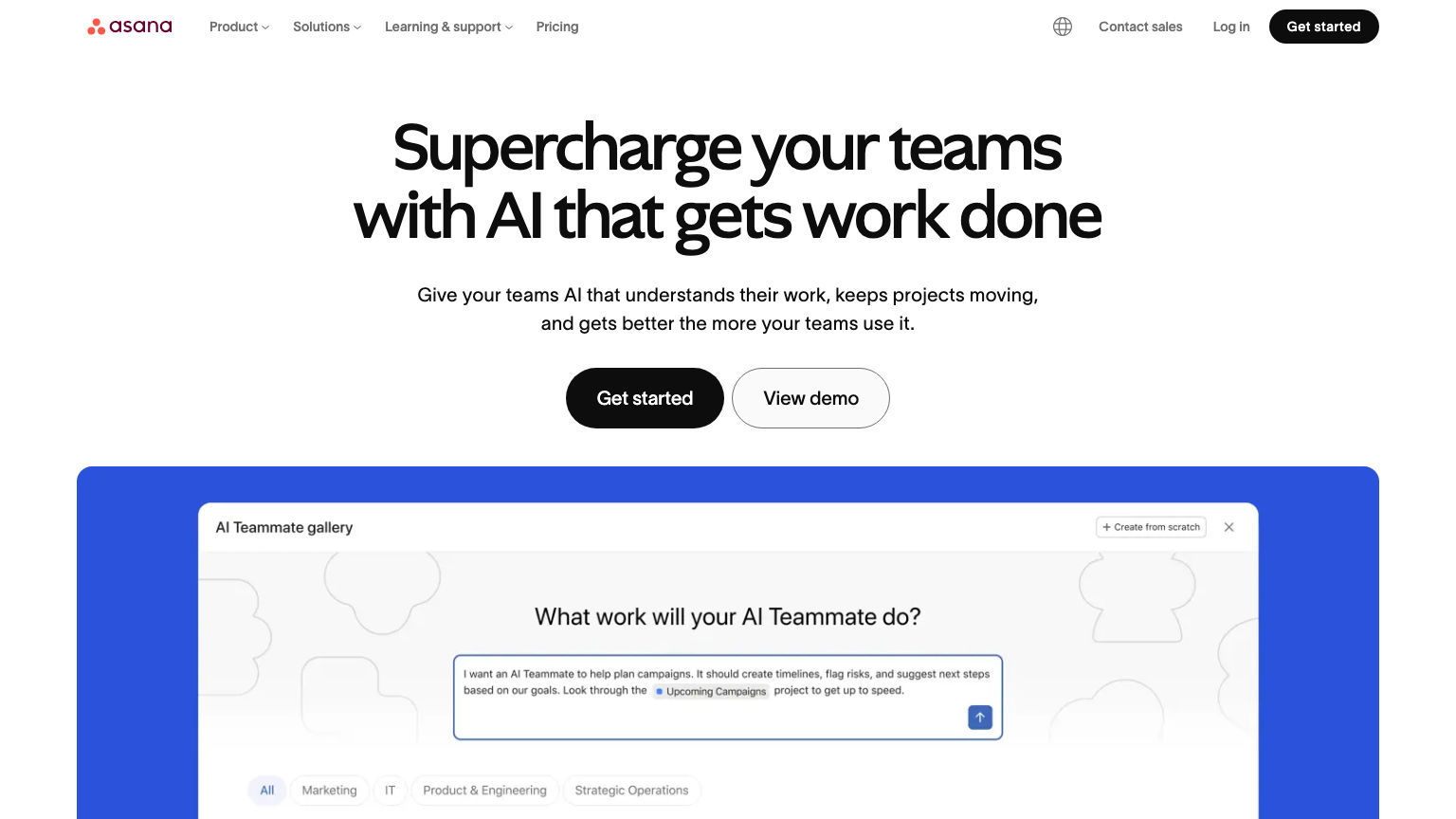 Asana product preview