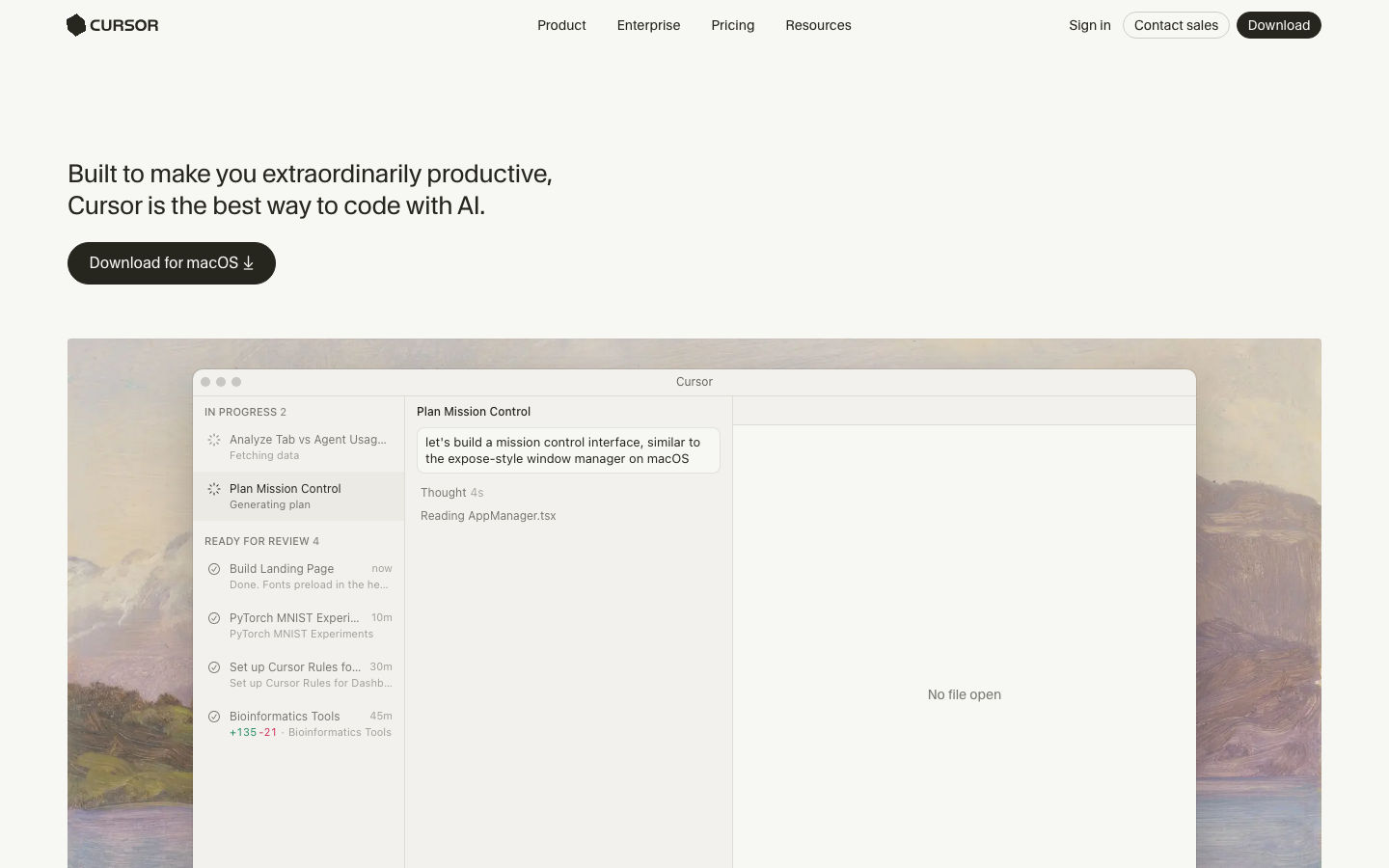 Cursor product preview