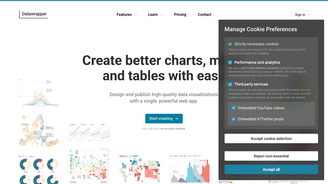 Datawrapper product preview