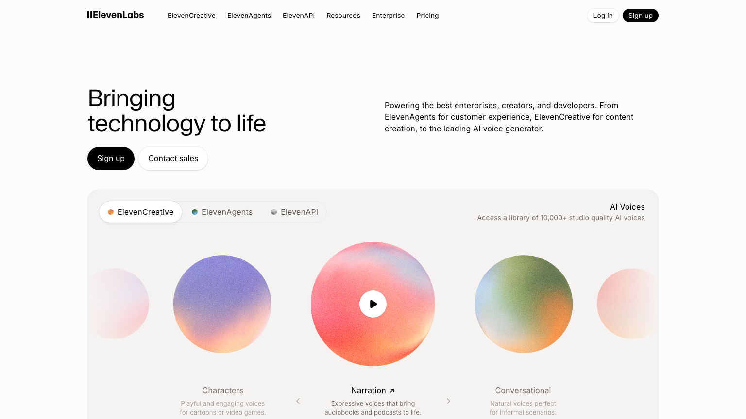 ElevenLabs product preview