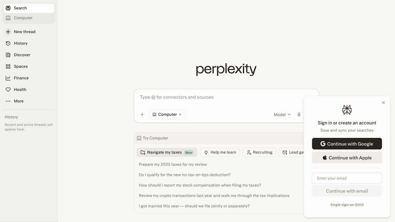 Perplexity AI product preview