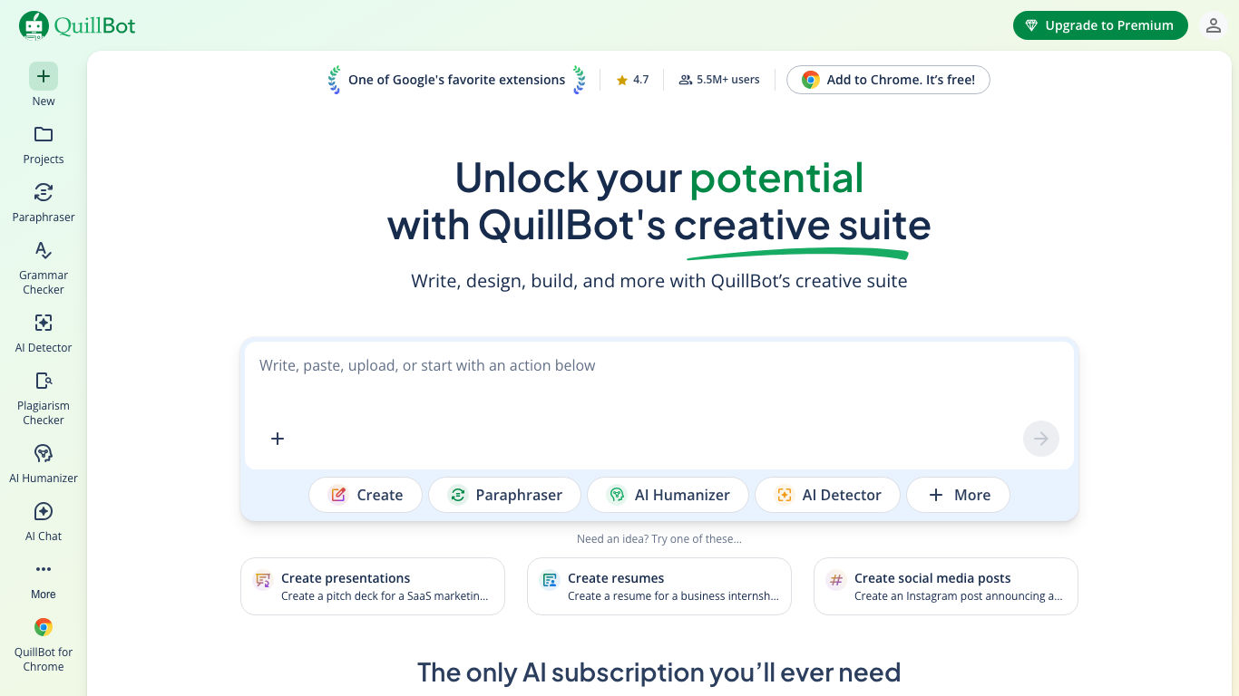 Quillbot product preview