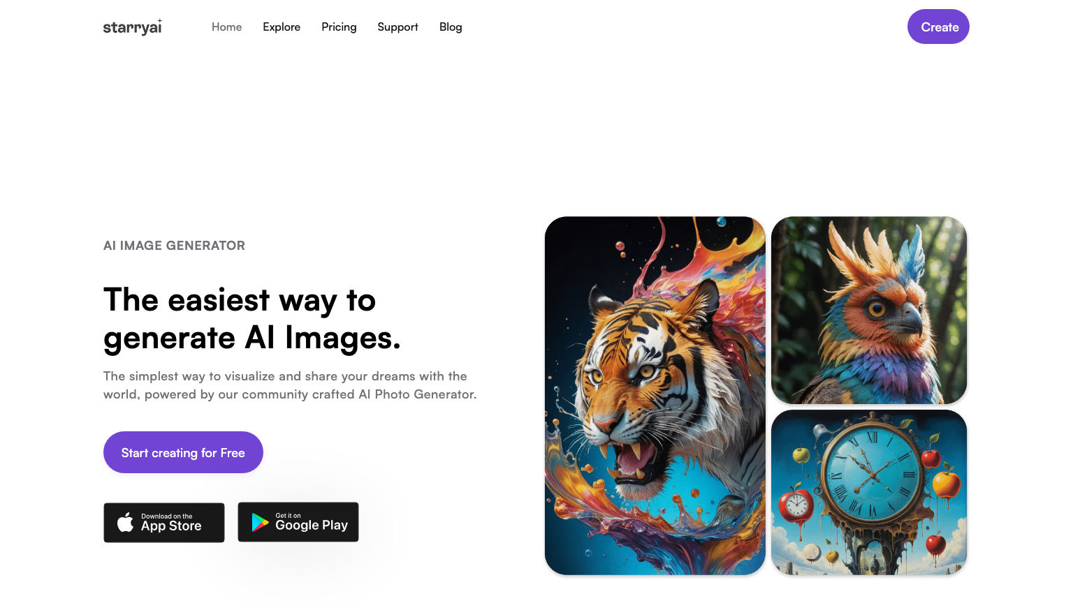StarryAI product preview