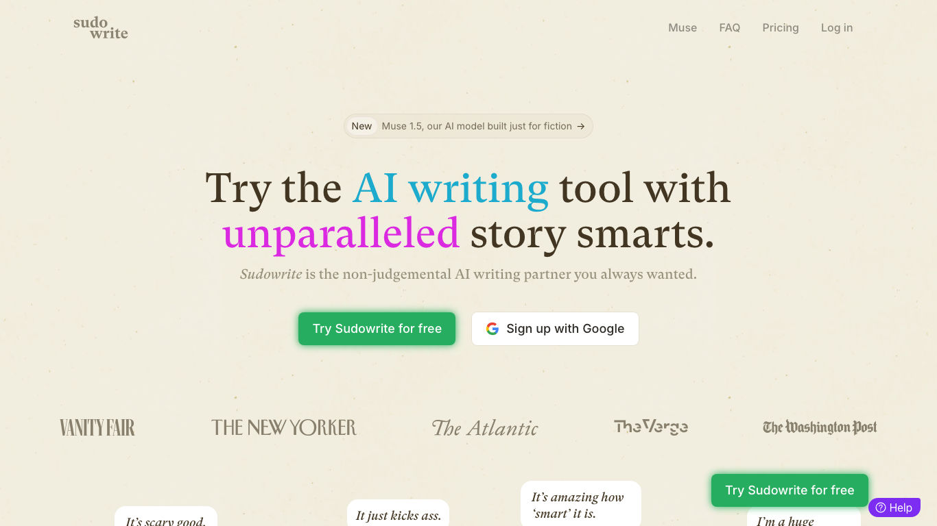 Sudowrite product preview