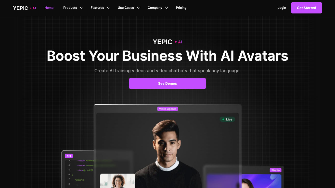 Yepic AI product preview