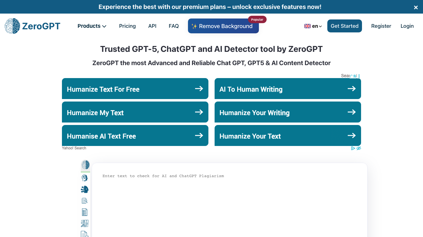 ZeroGPT product preview