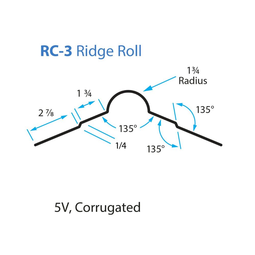 Galvanized Ridgeroll (Ridgecap) for use with corrugated or v crimp ...