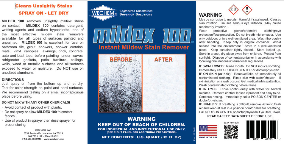 MILDEX 100 - 4 GAL CASE at Dufrene Building Materials | Hurricane ...