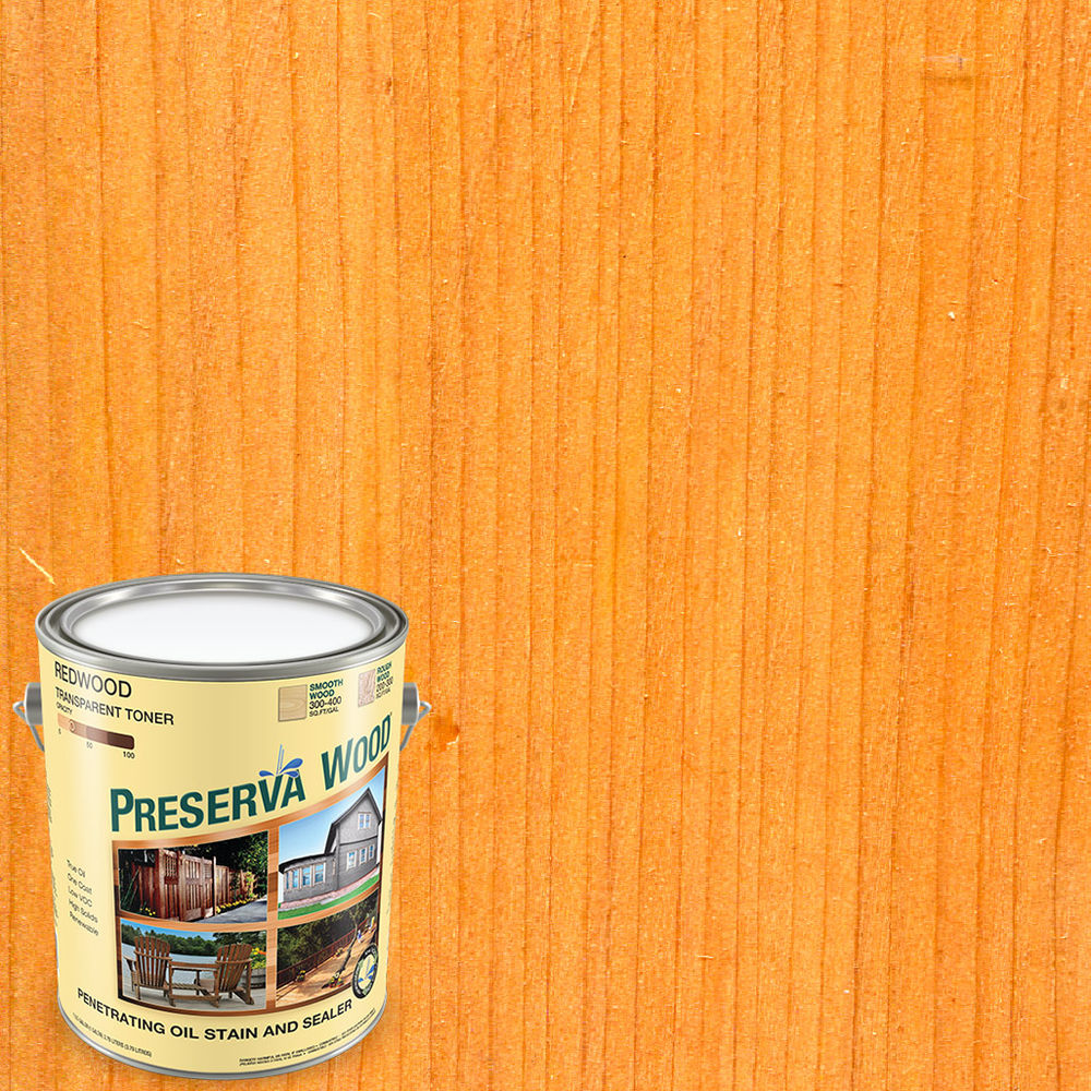 Preserva Wood Exterior Penetrating Oil Stain & Sealer 1 gal. Redwood at ...
