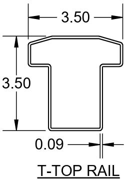 White Finyl Line T Top 10' x 36