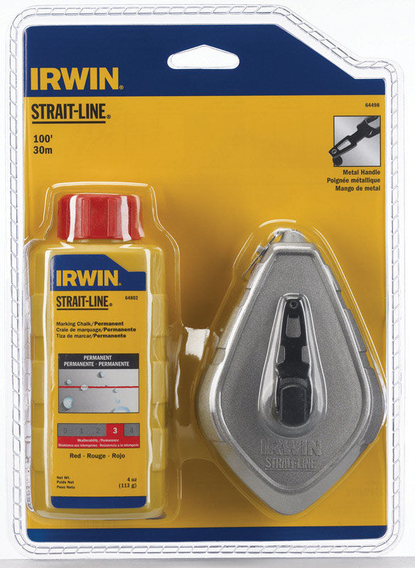 Irwin Strait-Line 4 oz Red Twisted Chalk and Reel Set 100 ft. White at ...
